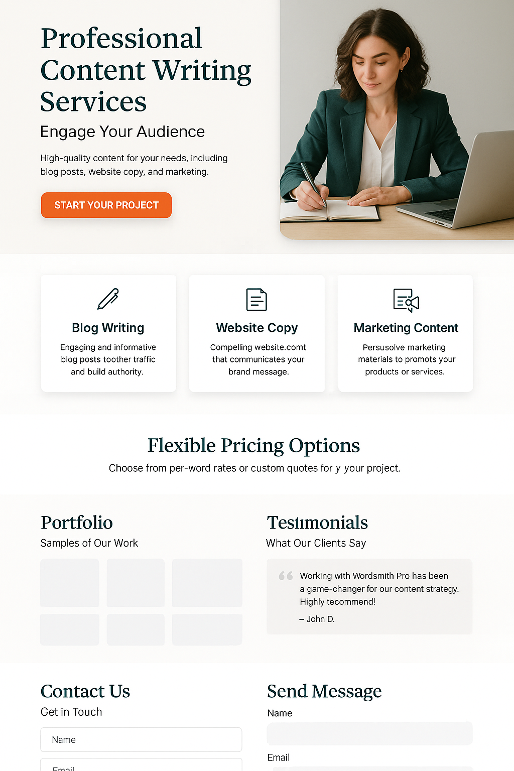 Content Creation Website Example