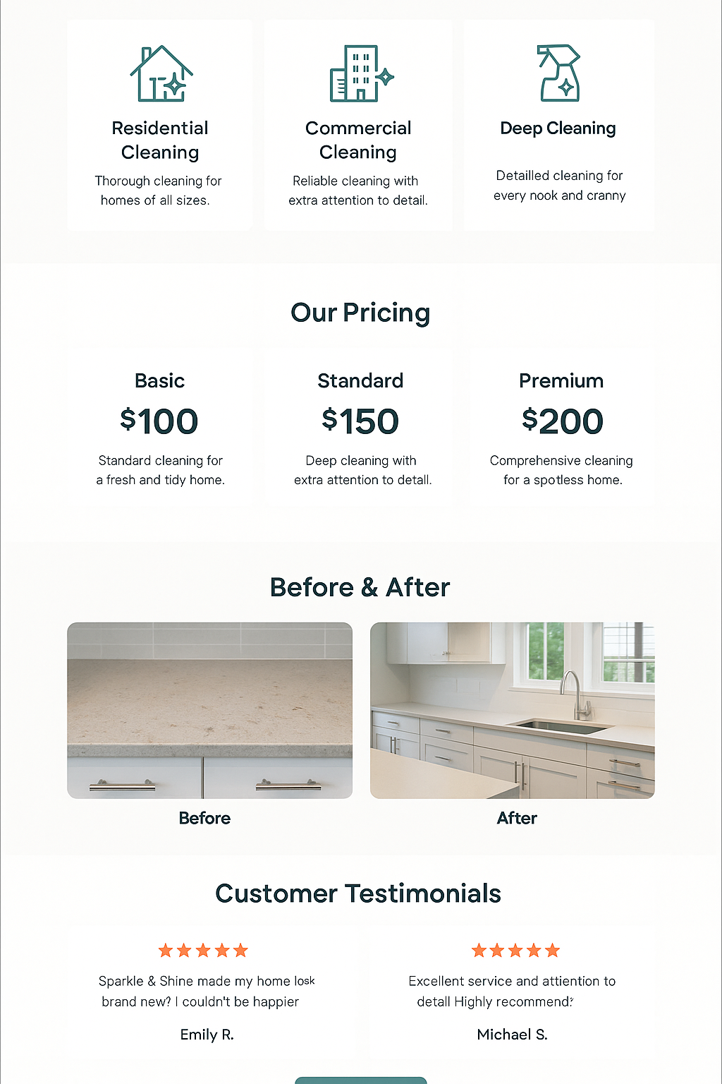Cleaning Services Website Example