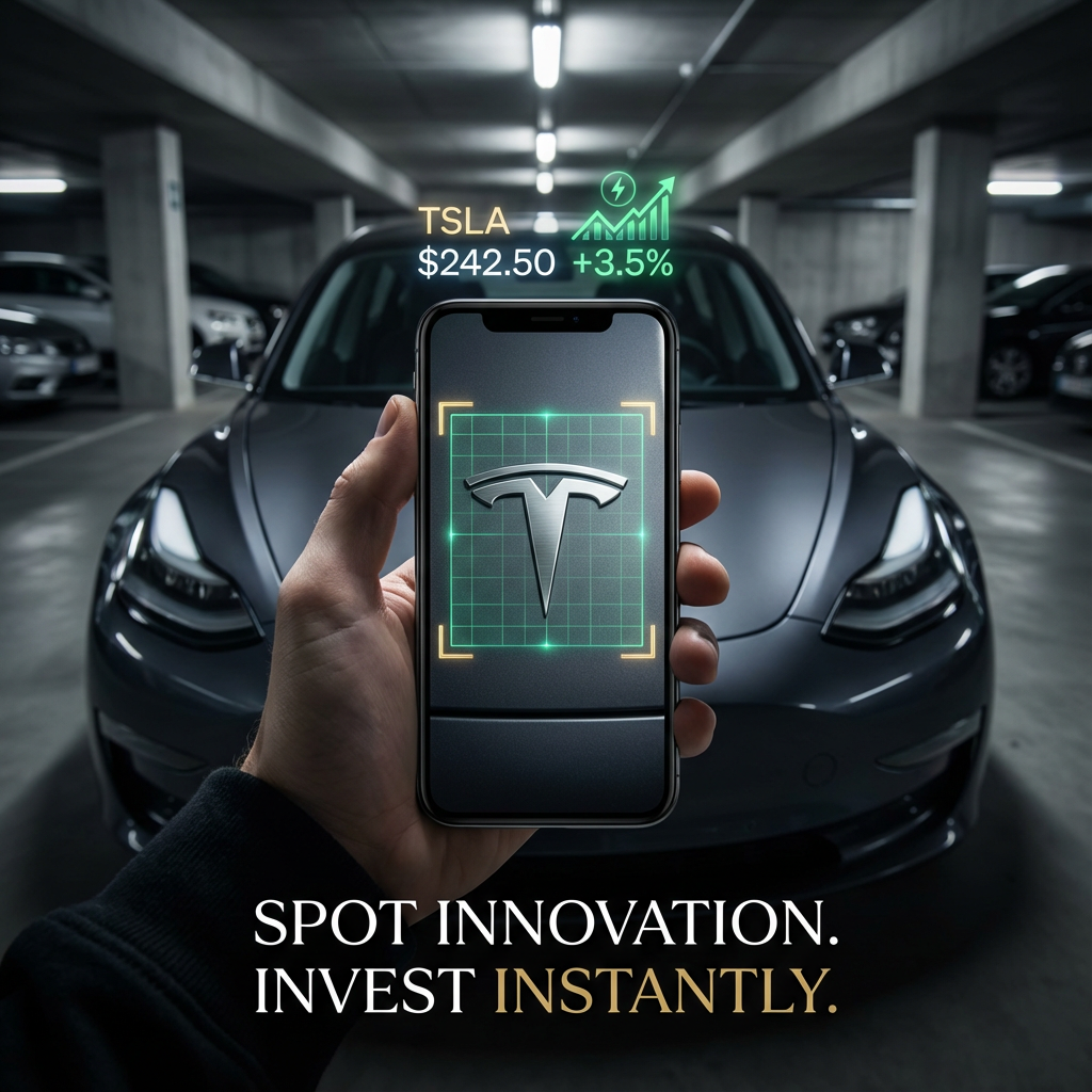 SnapTicker App - Tesla Stock Ticker Reveal