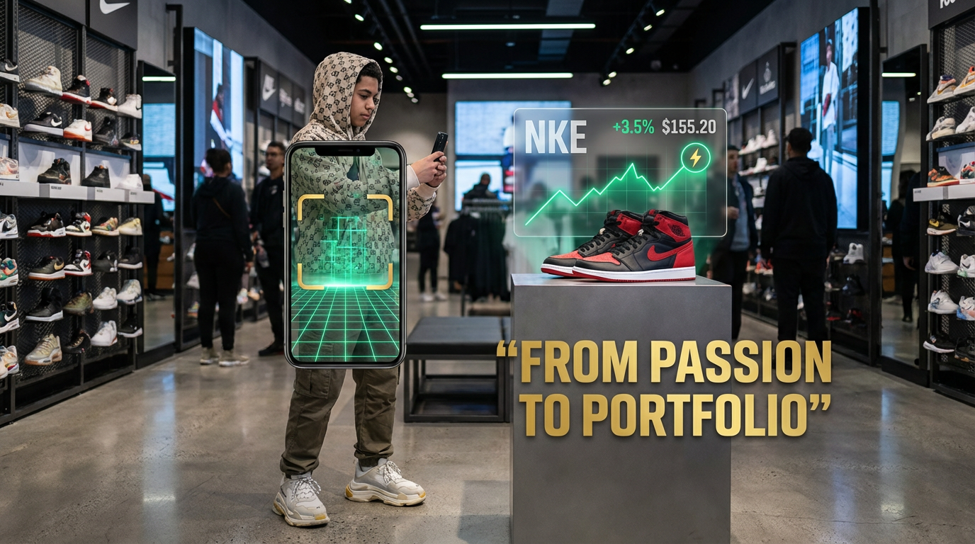 Scanning sneakers at Footlocker