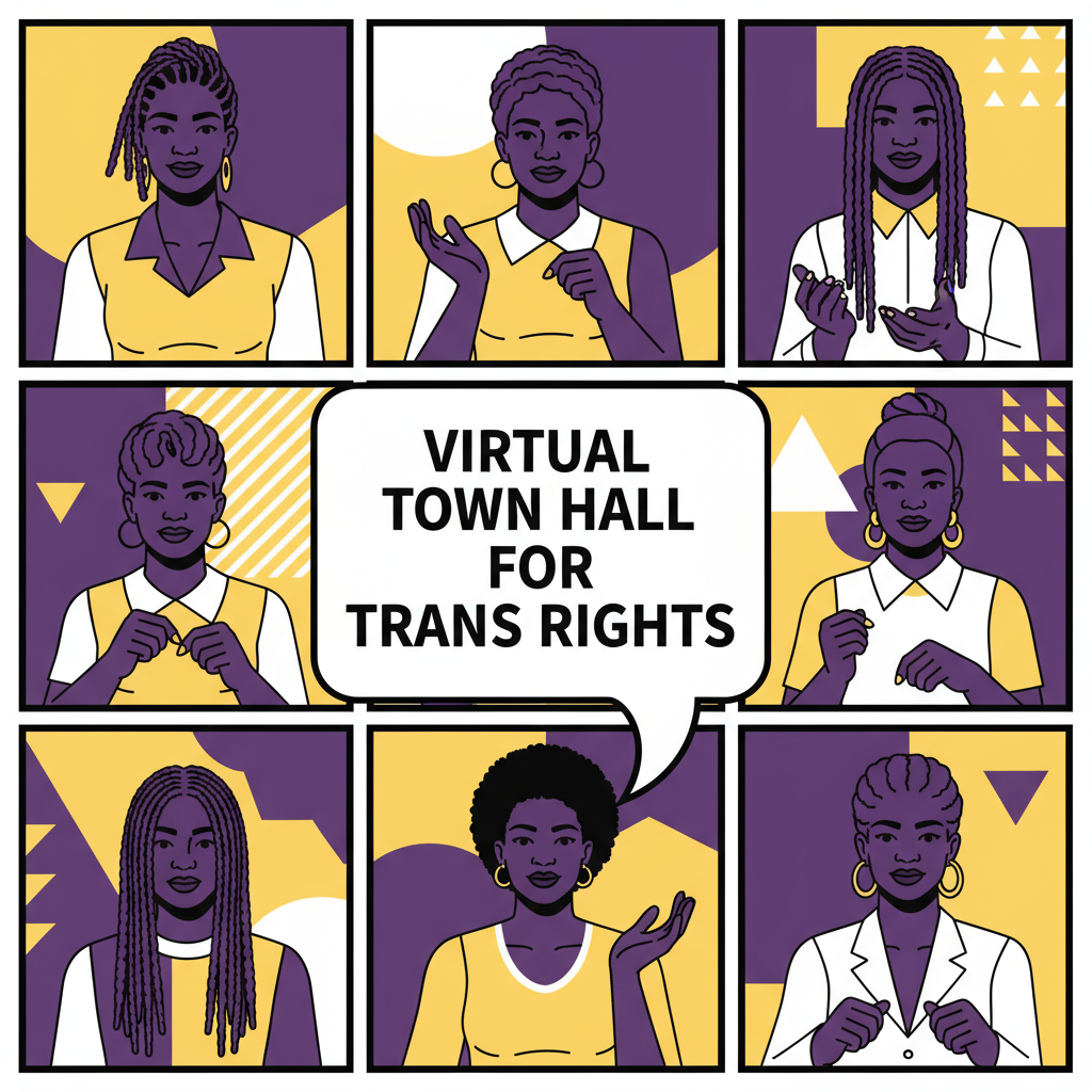 Virtual townhall community engagement illustration