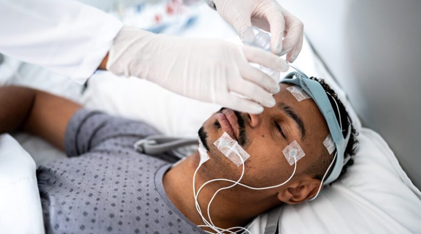 Patient during sleep study