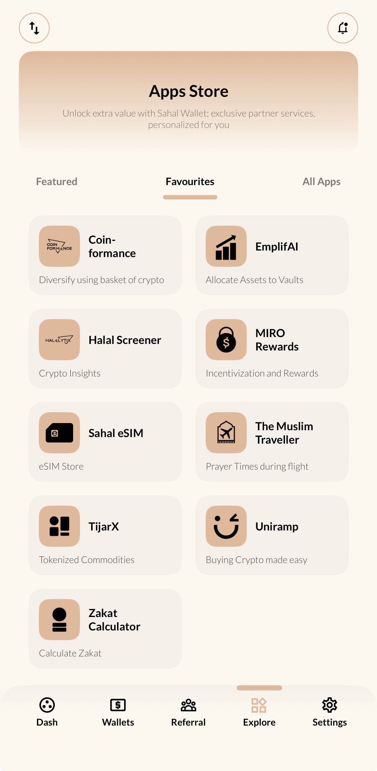 Screenshot: Sahal Wallet Apps Store