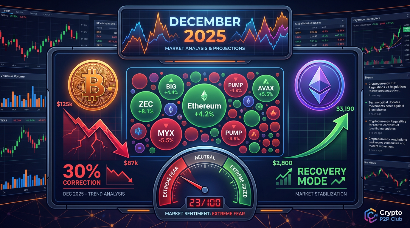 Mer de rouge, îlots de vert : que nous dit le marché crypto en ce début décembre 2025 ?