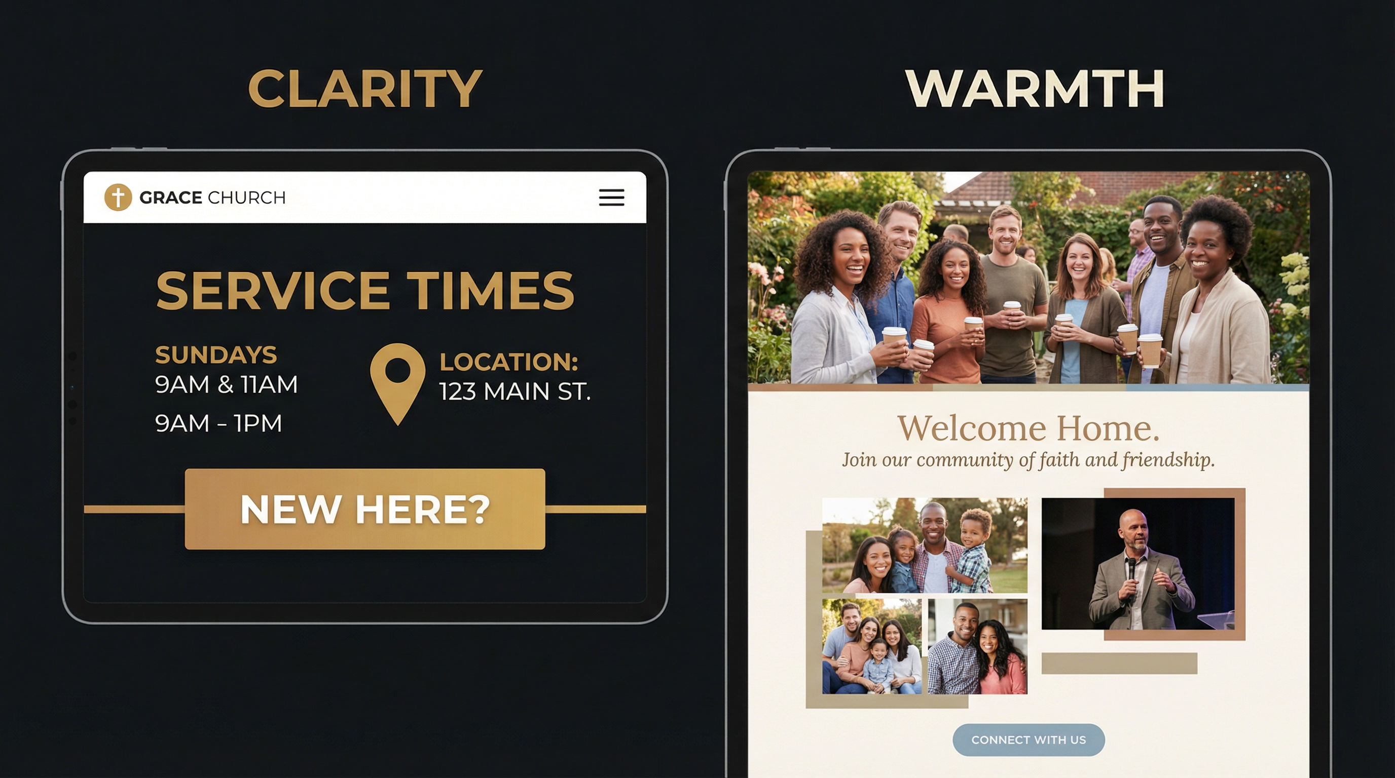 Clarity vs Warmth in Church Website Design