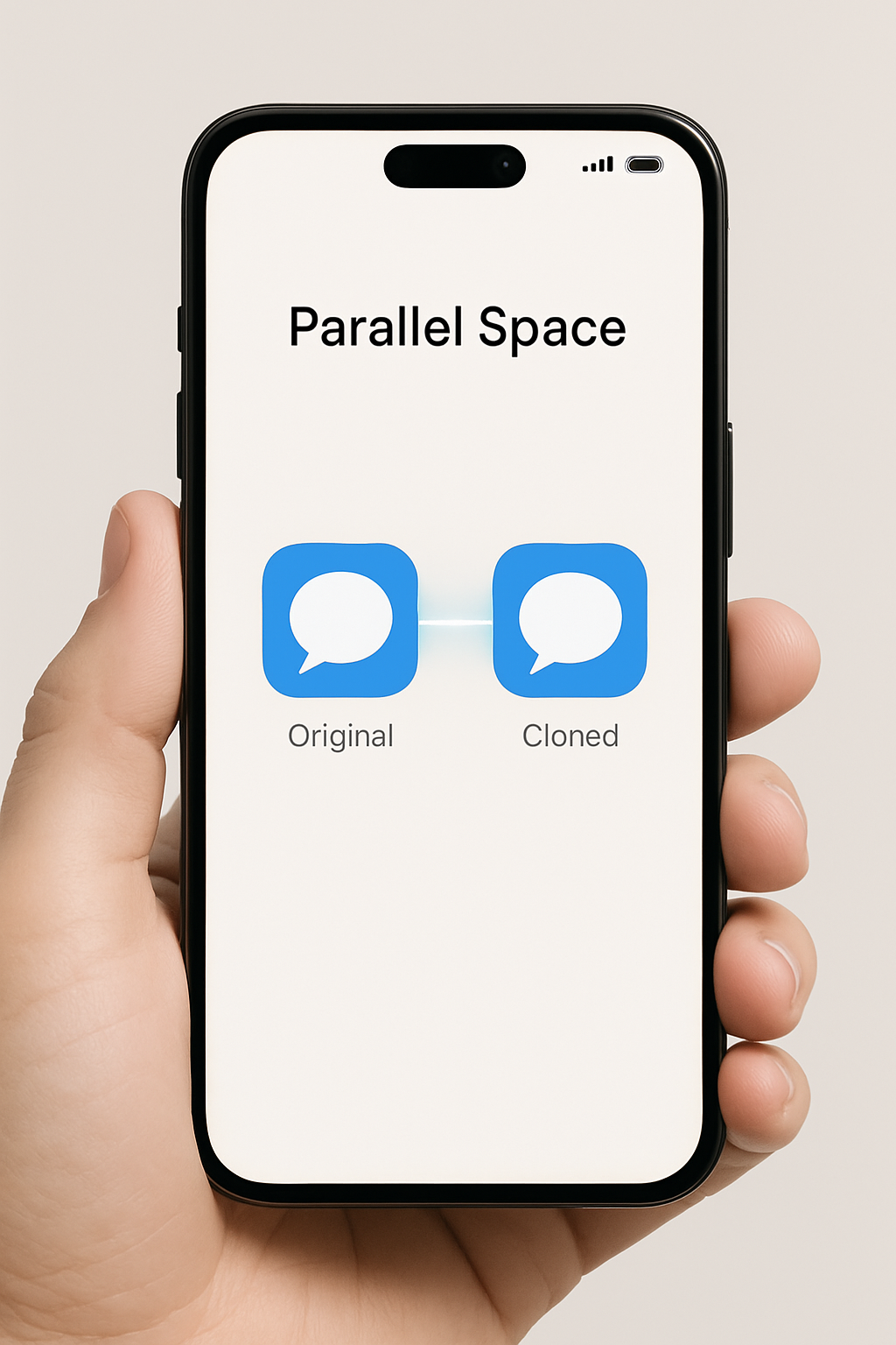 Parallel Space APK v4.0.9544 cloning process with original and cloned app icons on one Android device.