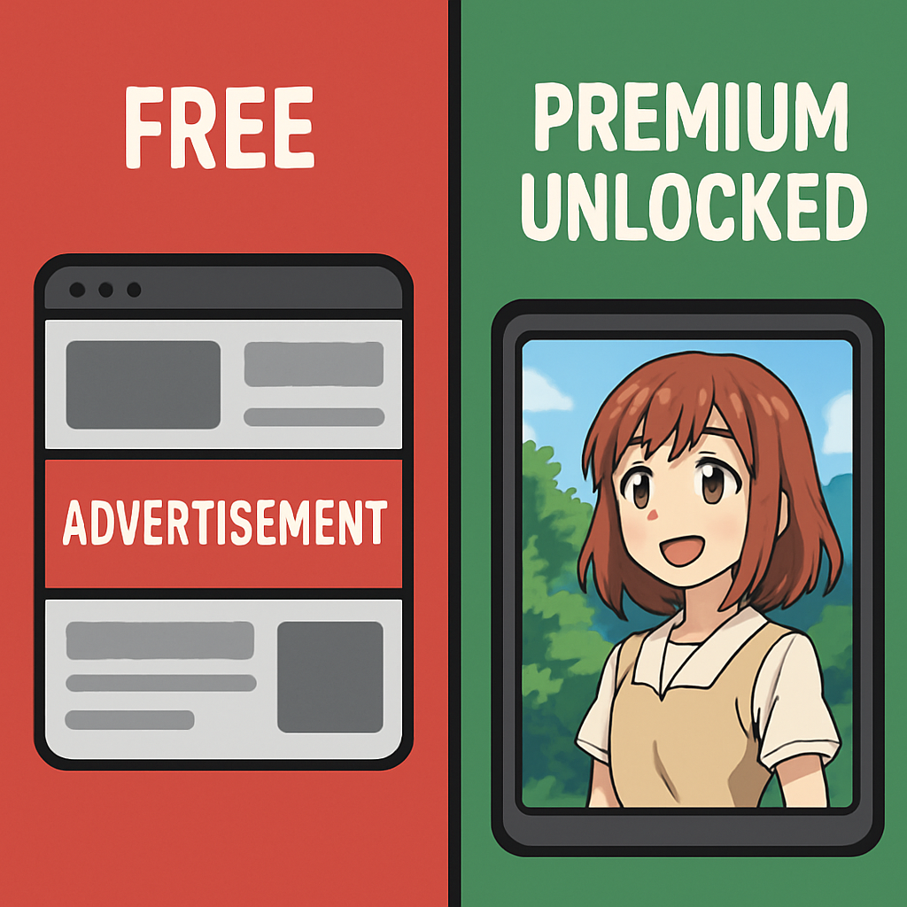 Comparison between free Crunchyroll account and Crunchyroll v3.95.1 APK MOD premium-style experience