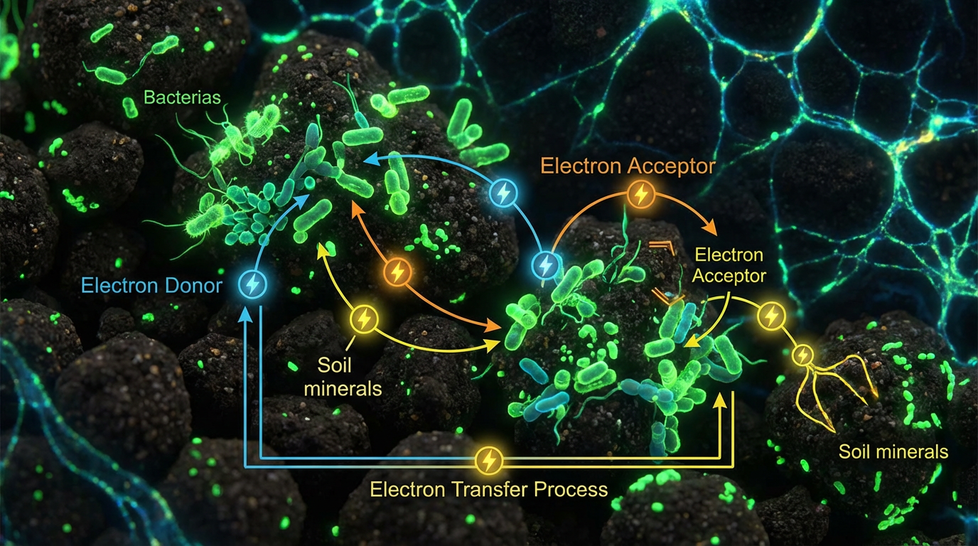 แผนภาพการถ่ายโอนอิเล็กตรอนของจุลินทรีย์ในดิน