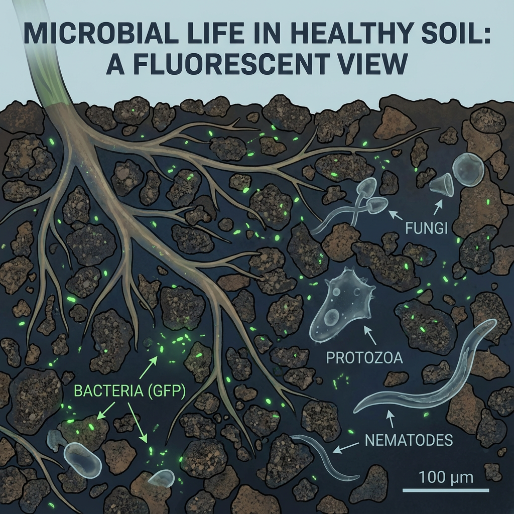 Vi sinh vật trong đất đang làm việc
