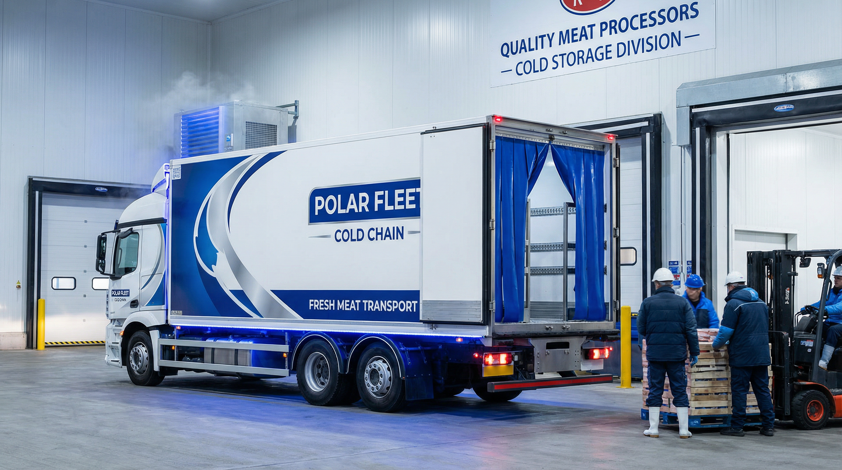 A modern refrigerated truck for cold-chain logistics, ensuring the freshness of DayFarm products.