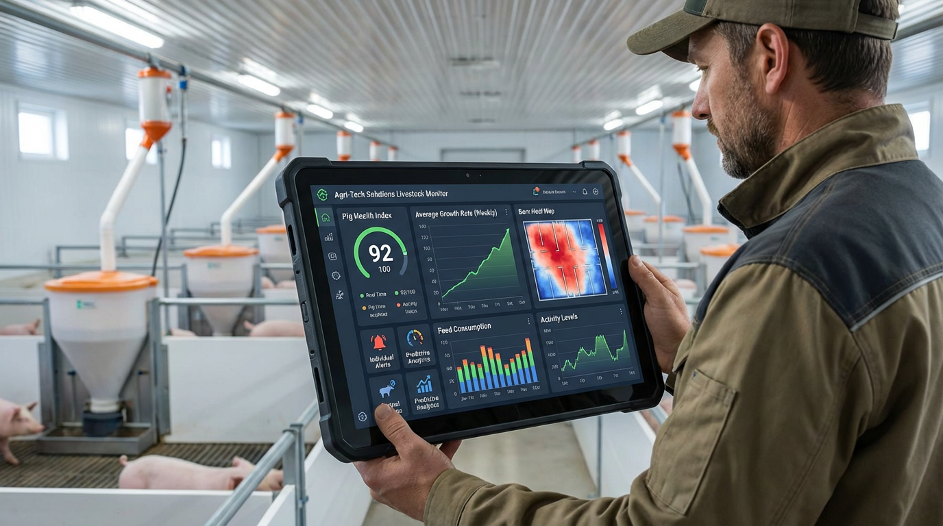 IoT sensors and monitoring system in a pig farm