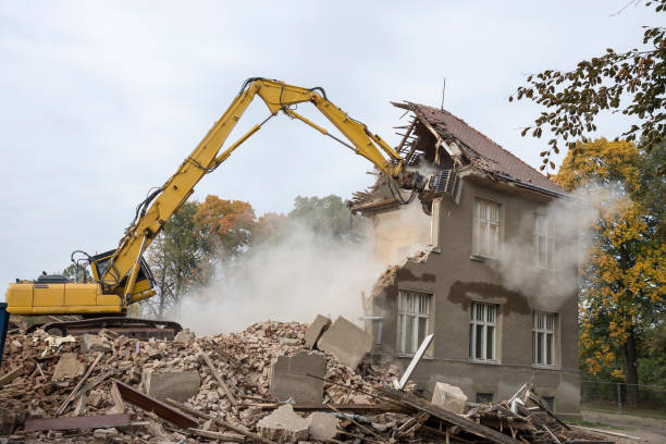 Residential demolition in progress