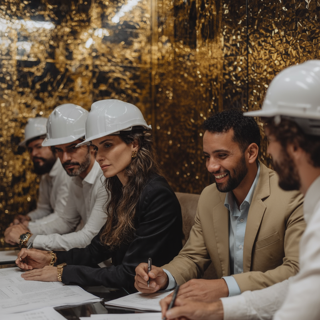 Equipe de Engenheiros em Reunião