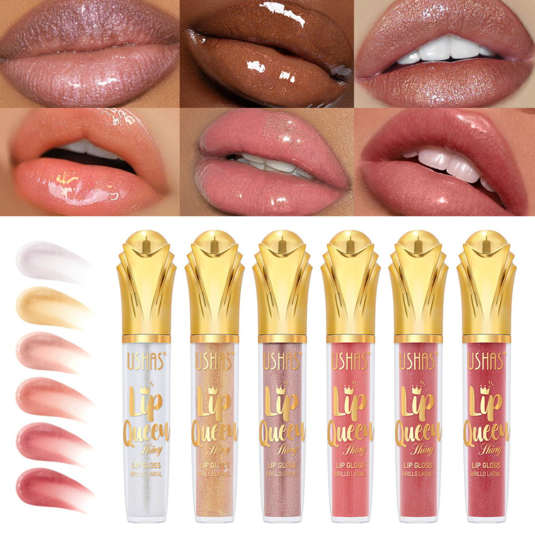 Swatches e tubos do Brilho Labial Polarizado USHAS