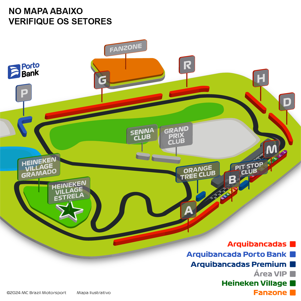 Mapa de setores do GP São Paulo de Fórmula 1