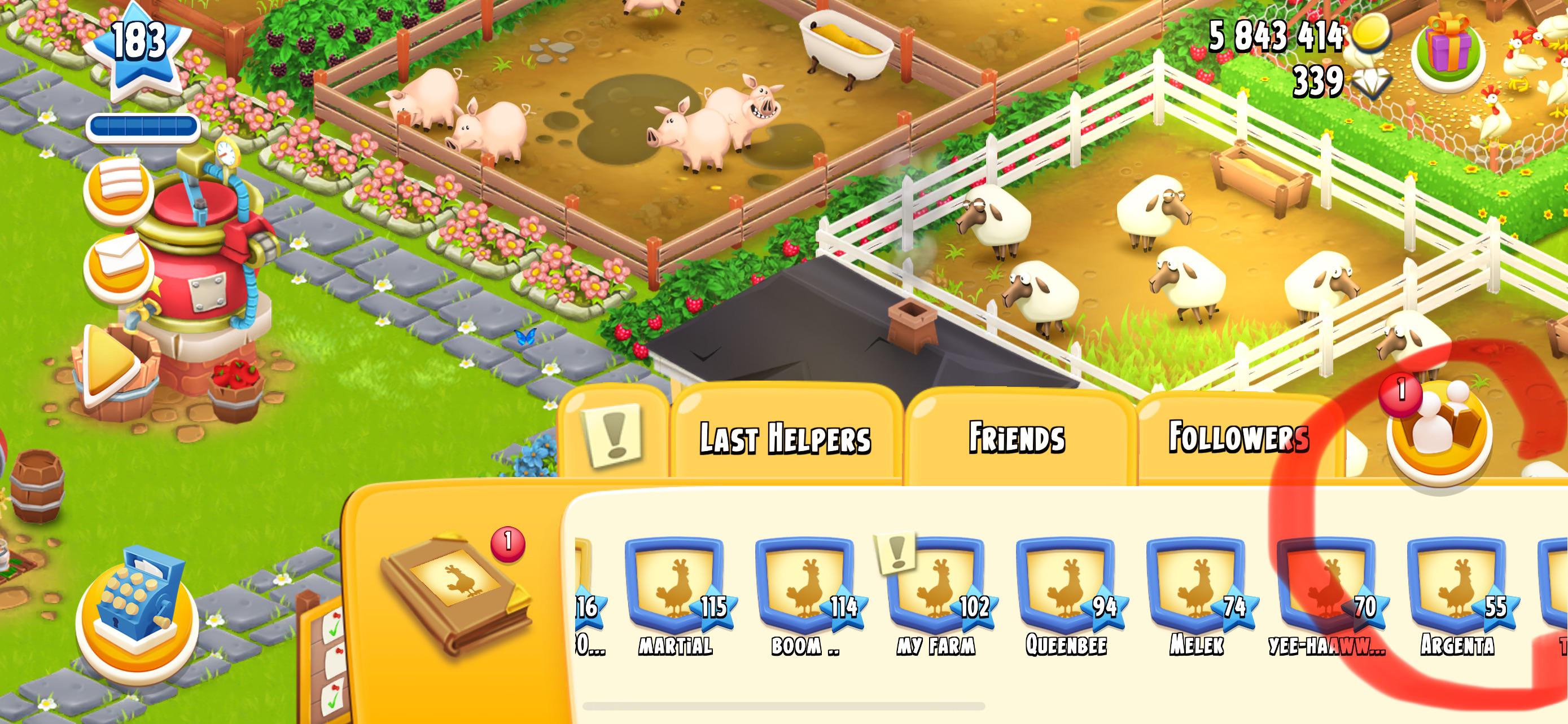 Hay Day Mod APK Screenshot 1: Farm interface with resources