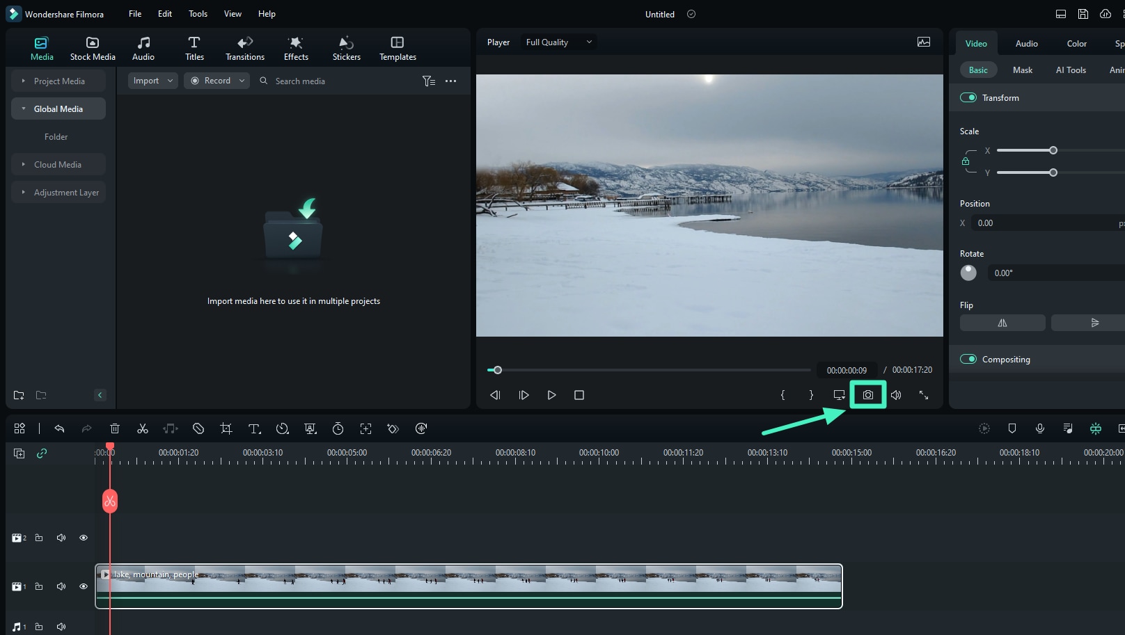 FilmoraGo Mod APK Screenshot 1: Multi-track editor interface
