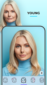 Screenshot of the age change feature in FaceApp