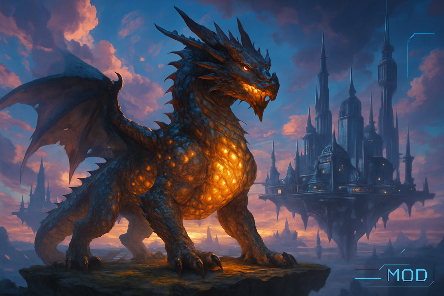 Dragon City Mobile Adventure v25.14.1 MOD Menu APK gameplay with dragons on a floating island