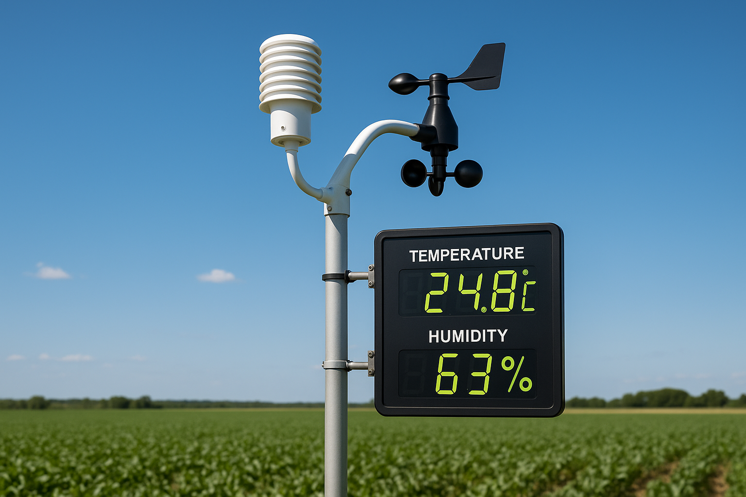 An image of a weather monitoring station, emphasizing the importance of climate data in sustainable agriculture.
