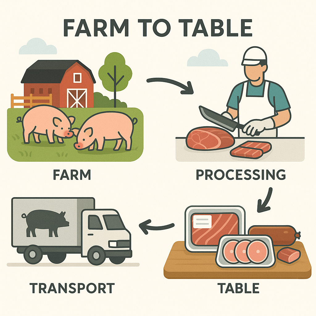 Farm to table concept illustration