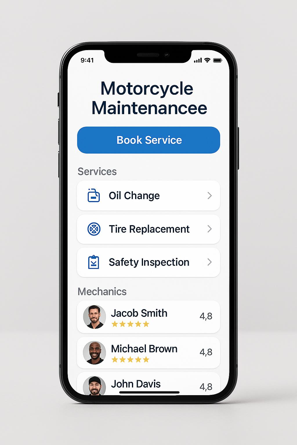 Hình ảnh minh họa: Giao diện ứng dụng di động REFAIRS
