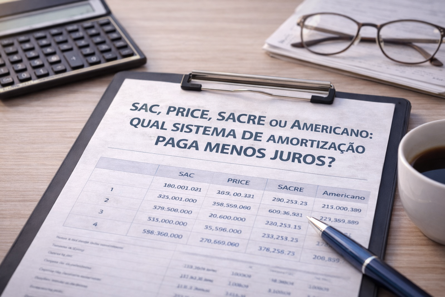 SAC, Price, SACRE ou Americano: Qual Sistema de Amortização Paga Menos Juros?