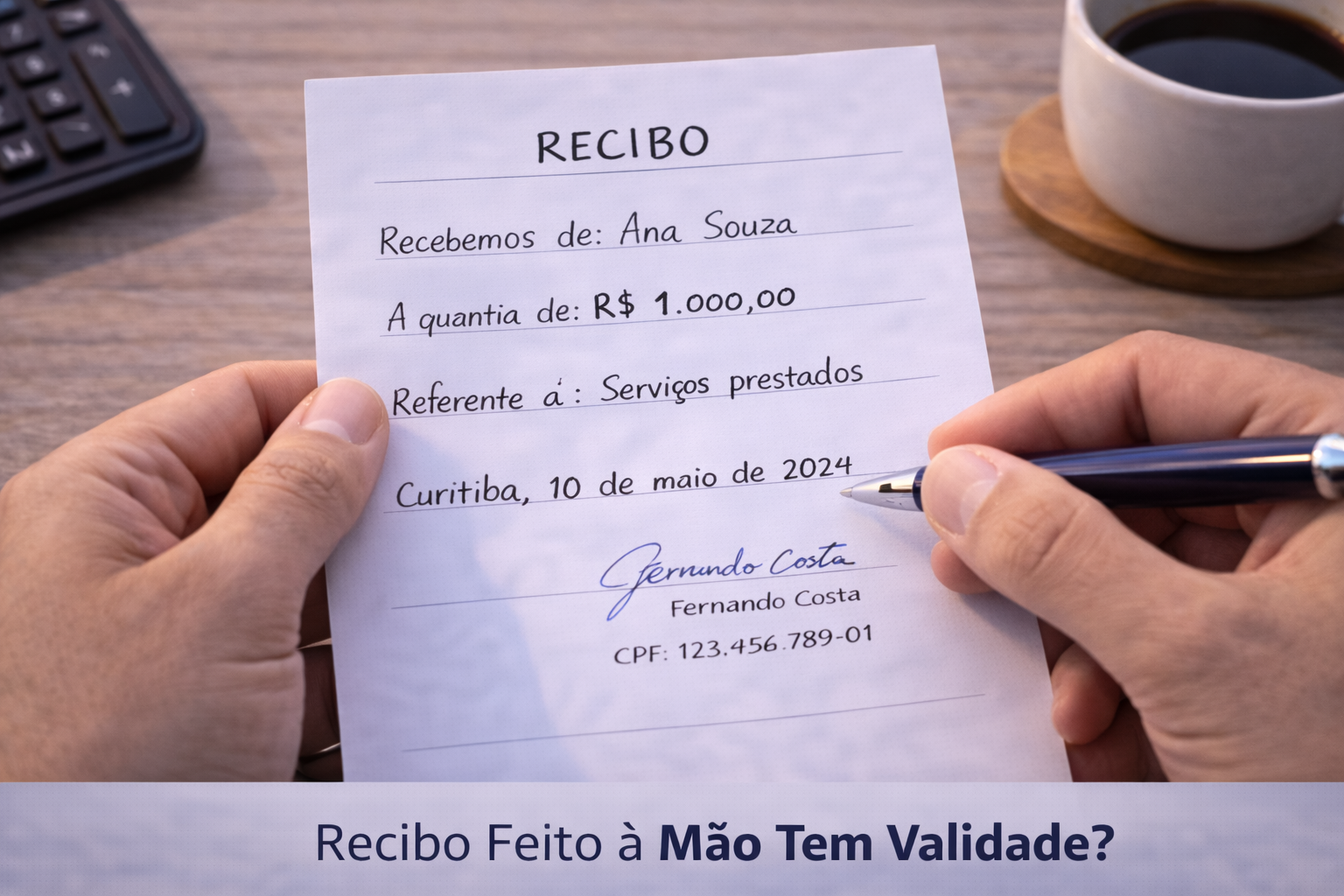 Recibo Feito à Mão