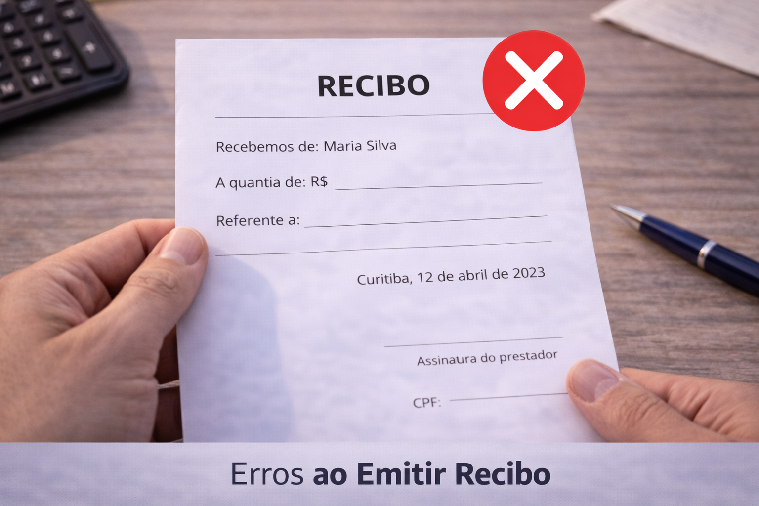 Erros ao Emitir Recibo
