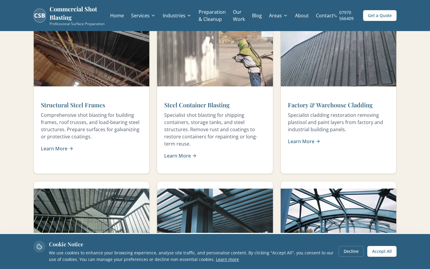 Service Cards with Professional Photography