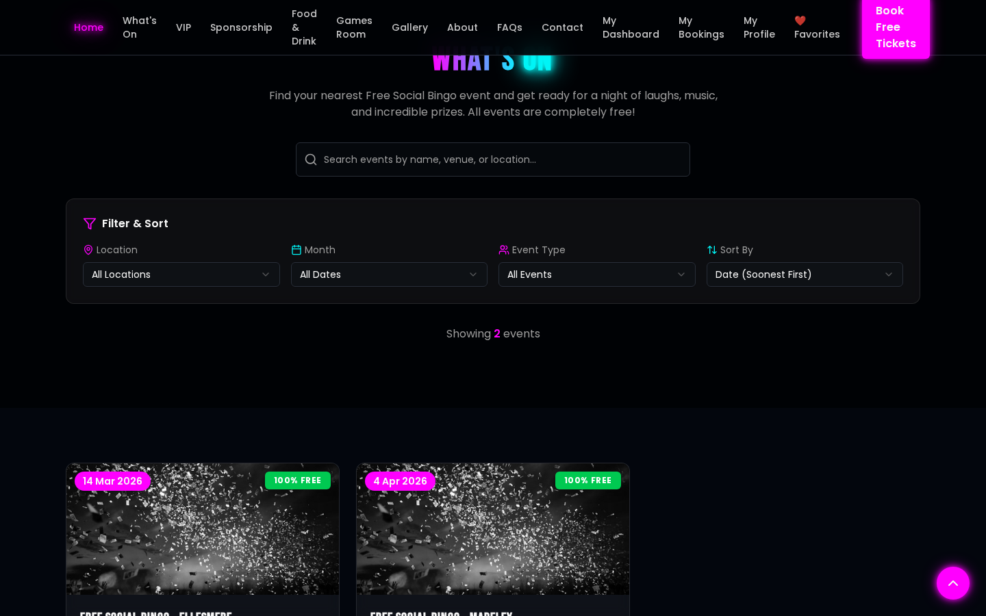 Event Listing with Search and Filters