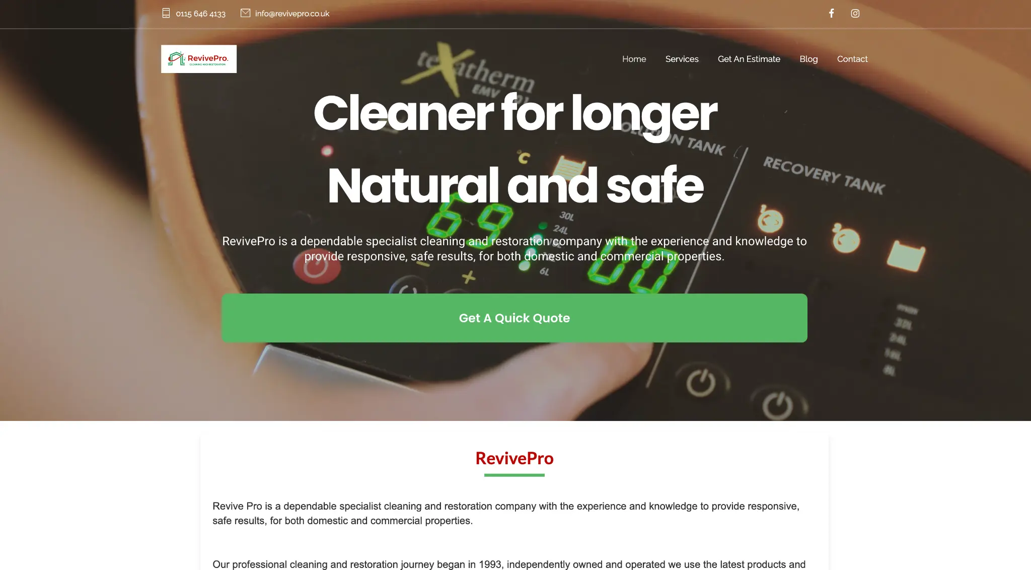 Original RevivePro WordPress website