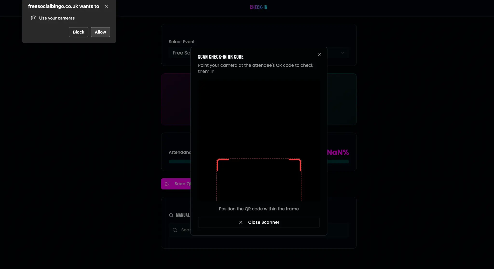 QR Code Scanner Modal