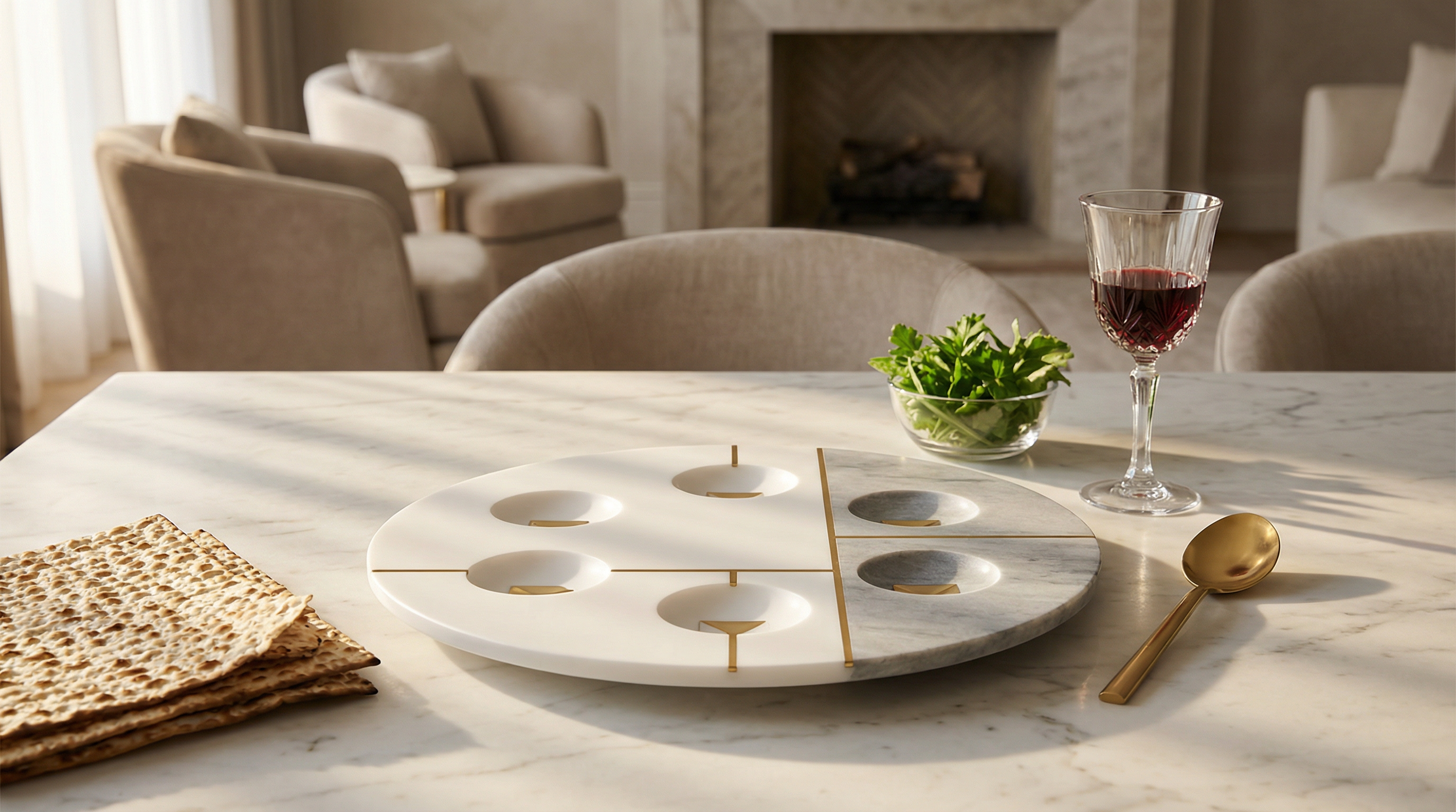 Assiette de Seder de Pessah Designée — Un Service de Table Qui Raconte une Histoire