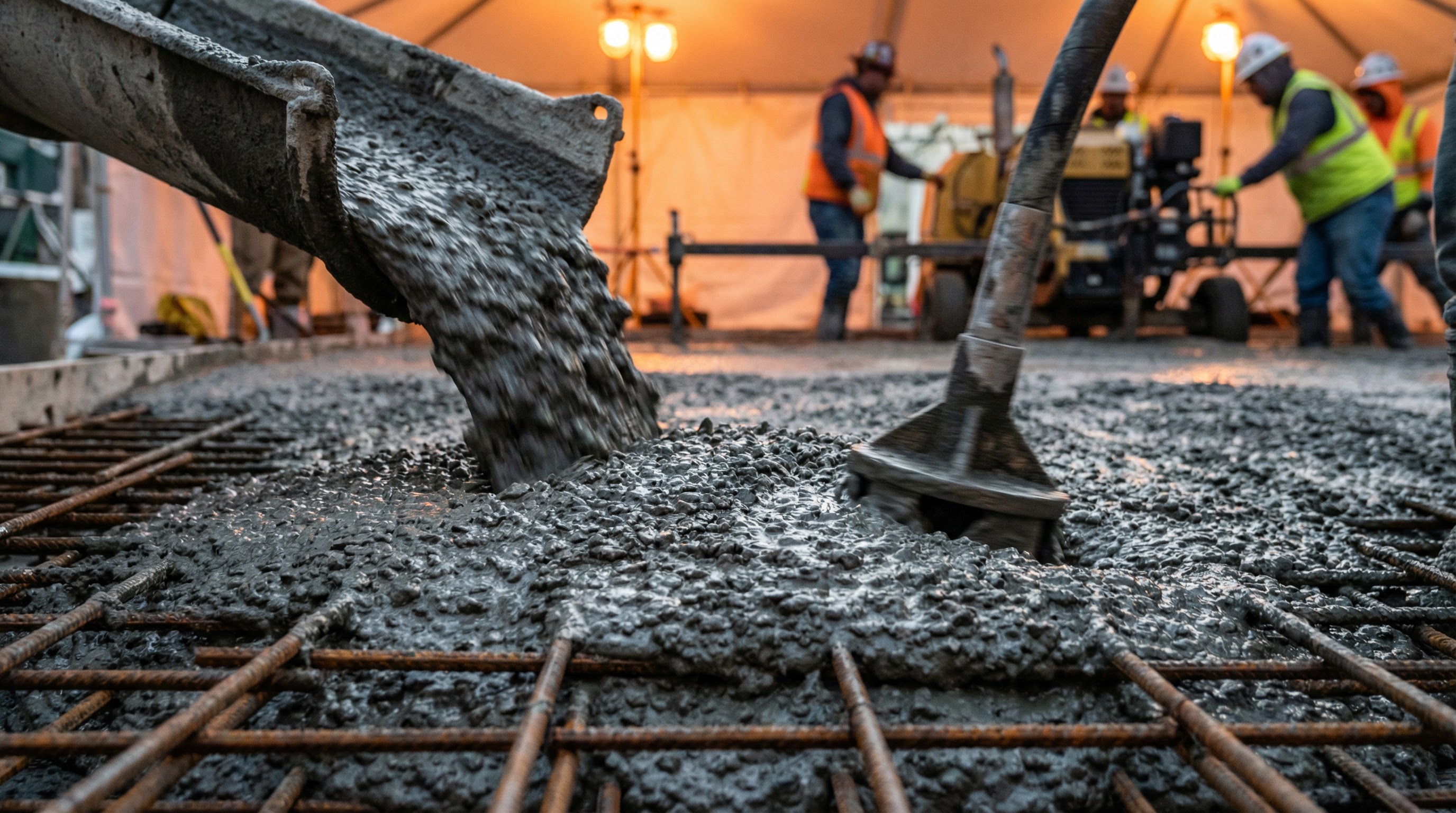 Concreto sendo despejado